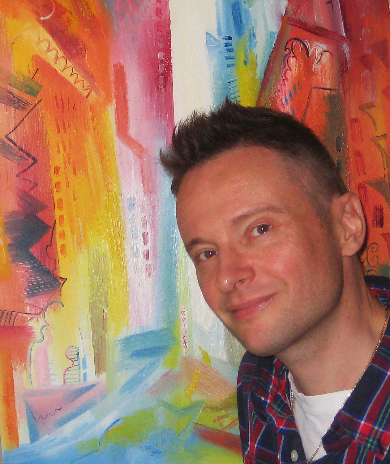 Stephen B. Whatley in 2013 with one of his works inspired by New York City
