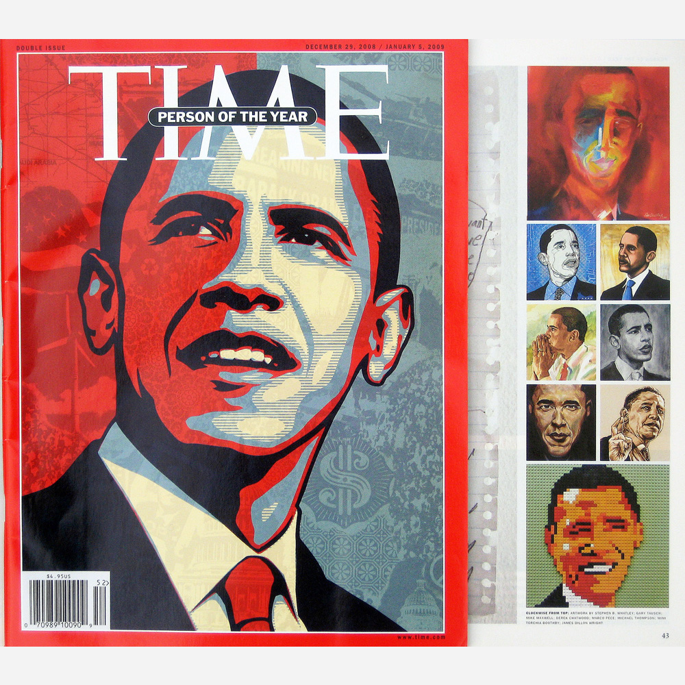 Portrait of Barack Obama by Stephen B. Whatley published in TIME magazine 2008