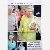 The Queen carries the BBC Programme featuring Stephen B. Whatley painting of Buckingham Palace - The Times 2002