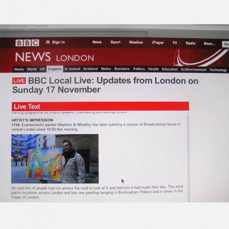 Stephen B Whatley - Live Feature on BBC London News (Online) - 17 November 2013