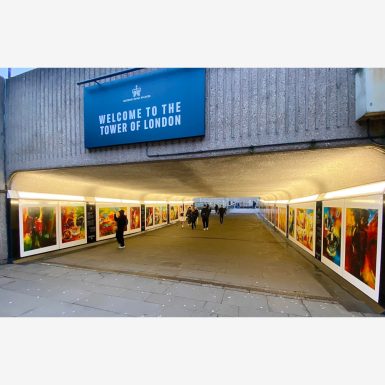 Tower of London commission by artist Stephen B Whatley - Entrance view from Tower Hill Station. January 2026