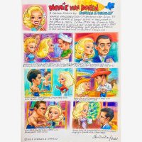 Cartoon Tribute to Mamie Van Doren's Movies 2023 (Ink & coloured pencil) by Stephen B Whatley - published in You Thought I Was Dead by Mamie Van Doren. 2026