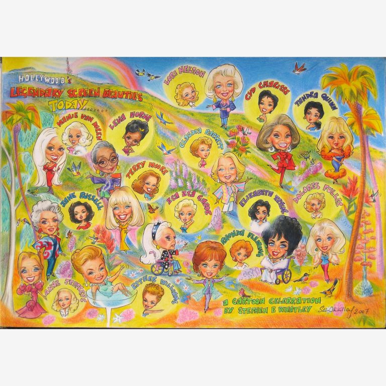 Hollywood's Legendary Screen Beauties Today. (Ink & coloured pencil on paper) 2007 by Stephen B Whatley