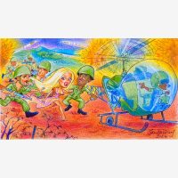 Illustration for Chapter ' Apocalypse Then - Vietnam 1968-1971' in You Thought I Was Dead by Mamie Van Doren - to be published by Simon & Schuster in May 2026. One of 14 illustrations commissioned by Ms Van Doren for her book.